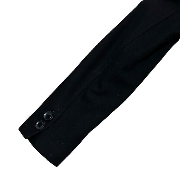 DKNY Jeans Pea Coat Women's Size Petite Small Black Long Sleeve Wool Blend - Picture 6 of 11